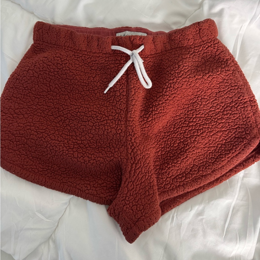 Hollister Fuzzy Red Shorts